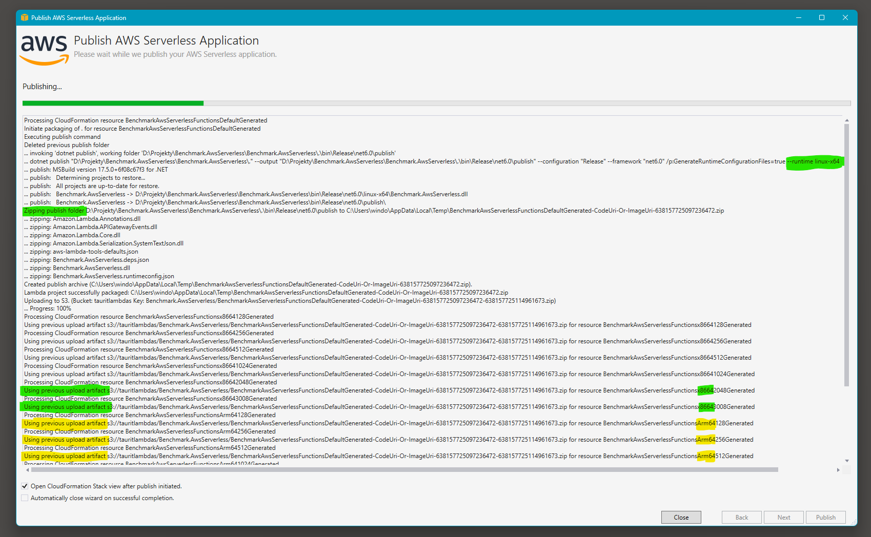 Source of confusion: the deployment tooling assumes that all the Lambdas within the application target the same CPU architecture as the first Lambda it encounters.