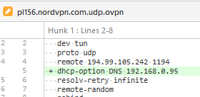Modifying the downloaded configuration of a VPN profile.